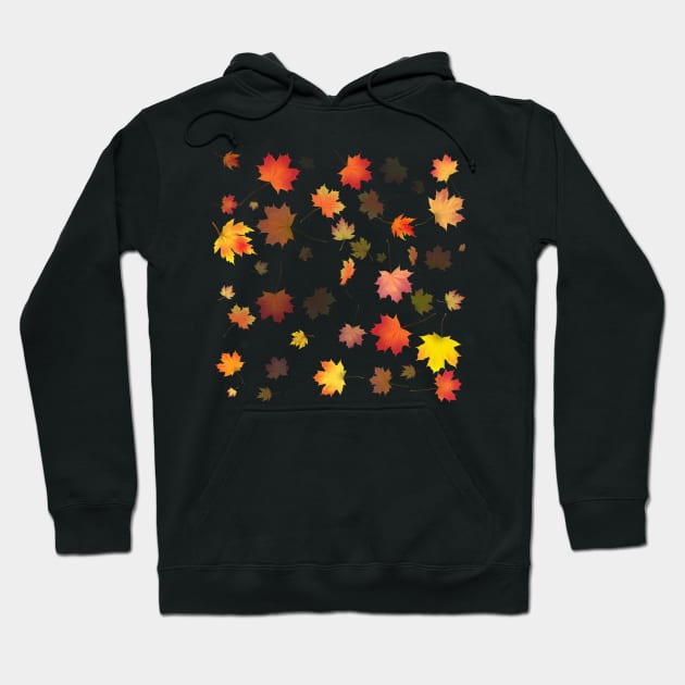 Autumn Maple Leaves Hoodie by Art by Ergate